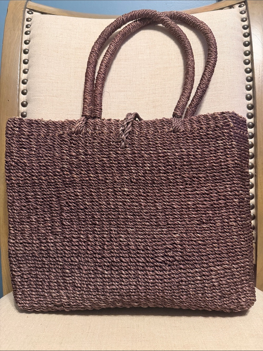 Woven Floral Embroidered Tote Bag - Picture 2 of 11